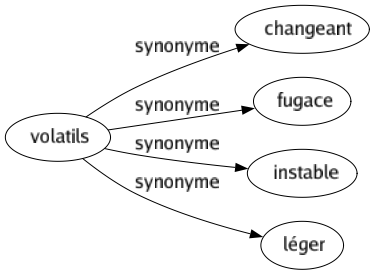 Synonyme de Volatils : Changeant Fugace Instable Léger 